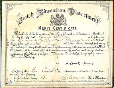 Merit certificate