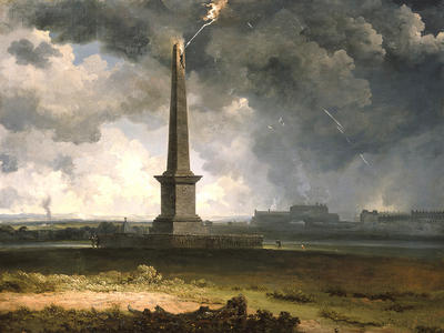 Nelson's Monument Struck by Lightning